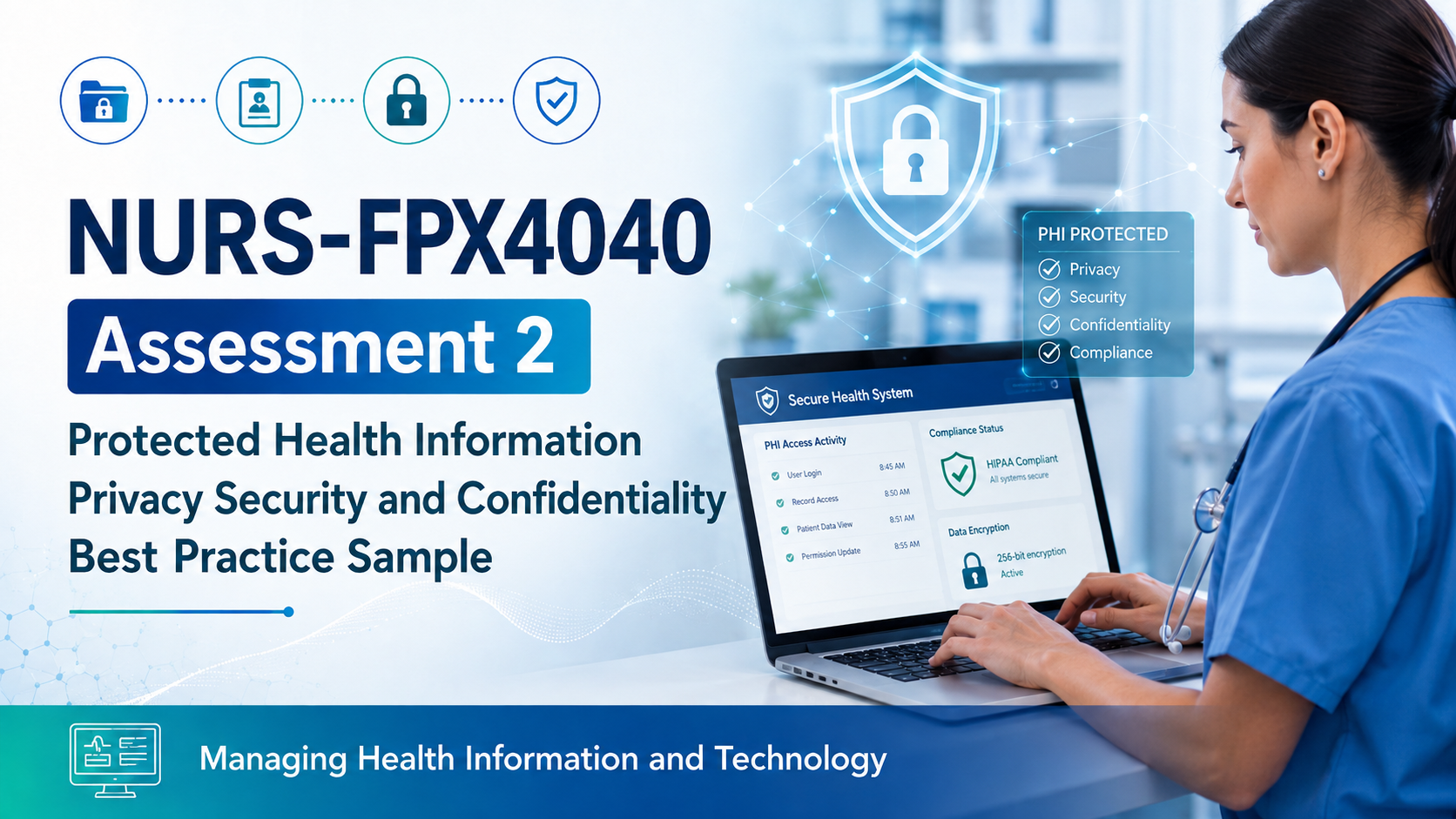 NURS-FPX4040 Assessment 2 protected health information privacy security and confidentiality best practice sample with secure digital health records